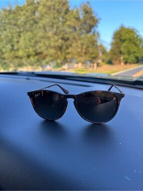 Ray-Ban Tortoise Frame Sunglasses with Dark Lenses